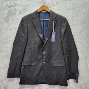 Tommy Hilfiger‎ TH Flex Blazer 40L 40 Long Dark Brown 100% Wool Natural Stretch